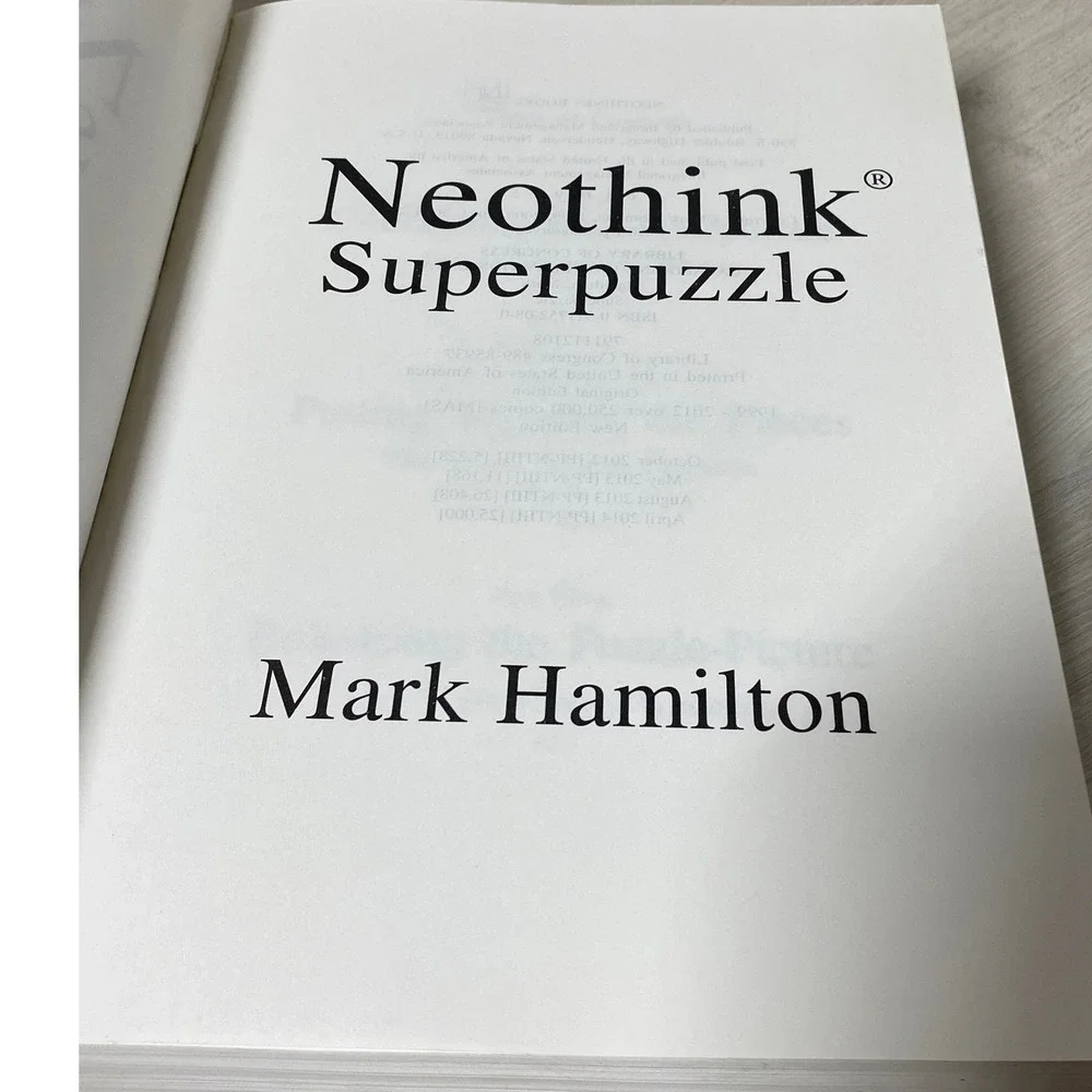 Neothink III Superpuzzle Mark Hamilton Neothink Society Burgundy Gold Book Rare